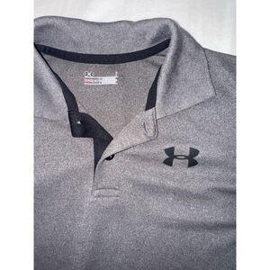 Boys Under Armour Gray & Black Polo Shirt L